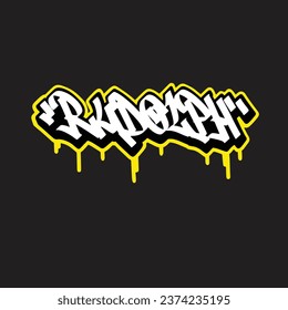 graffiti vectorial etiquetando letra palabra texto arte callejero dibujar mano mural