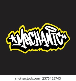 Graffiti, Vektormarkierungsbuchstabe Wort Straße Kunstmalerei handzeichnen