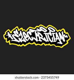 Graffiti, Vektormarkierungsbuchstabe Wort Straße Kunstmalerei handzeichnen