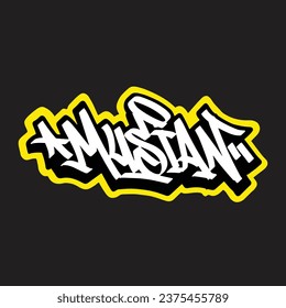 Graffiti, Vektormarkierungsbuchstabe Wort Straße Kunstmalerei handzeichnen