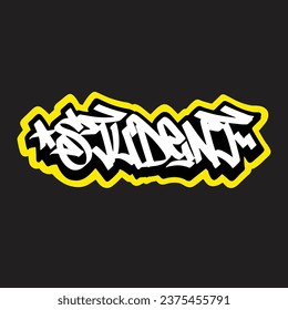 Graffiti, Vektormarkierungsbuchstabe Wort Straße Kunstmalerei handzeichnen