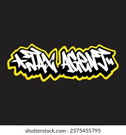 Graffiti, Vektormarkierungsbuchstabe Wort Straße Kunstmalerei handzeichnen