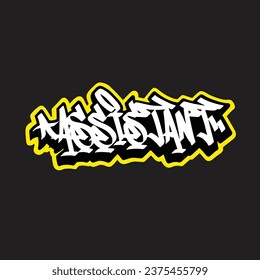 graffiti vector tagging letter word text street art mural hand draw