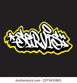 graffiti vectorial etiquetando letra palabra texto arte callejero dibujar mano mural