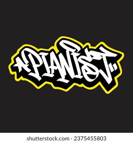 graffiti vector tagging letter word text street art mural hand draw