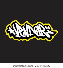 Graffiti, Vektormarkierungsbuchstabe Wort Straße Kunstmalerei handzeichnen