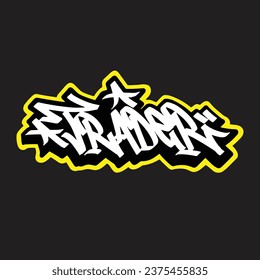 Graffiti, Vektormarkierungsbuchstabe Wort Straße Kunstmalerei handzeichnen