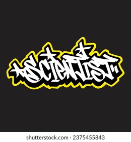 graffiti vectorial etiquetando letra palabra texto arte callejero dibujar mano mural