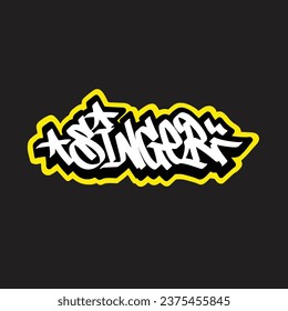 graffiti vectorial etiquetando letra palabra texto arte callejero dibujar mano mural