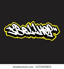 graffiti vectorial etiquetando letra palabra texto arte callejero dibujar mano mural