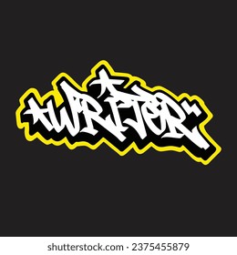 graffiti vectorial etiquetando letra palabra texto arte callejero dibujar mano mural