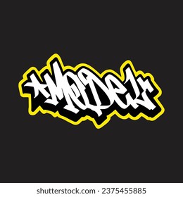 graffiti vectorial etiquetando letra palabra texto arte callejero dibujar mano mural