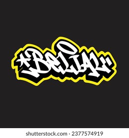 graffiti vectorial etiquetando letra palabra texto arte callejero dibujar mano mural
