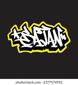graffiti vectorial etiquetando letra palabra texto arte callejero dibujar mano mural