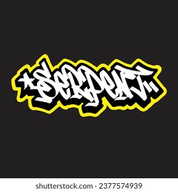 graffiti vectorial etiquetando letra palabra texto arte callejero dibujar mano mural