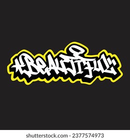 graffiti vectorial etiquetando letra palabra texto arte callejero dibujar mano mural