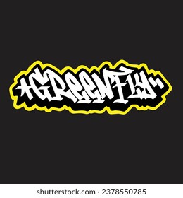 Graffiti, Vektormarkierungsbuchstabe Wort Straße Kunstmalerei handzeichnen