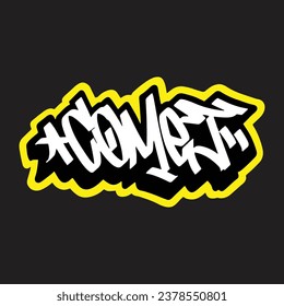 graffiti vectorial etiquetando letra palabra texto arte callejero dibujar mano mural