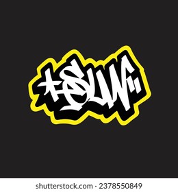 graffiti vectorial etiquetando letra palabra texto arte callejero dibujar mano mural
