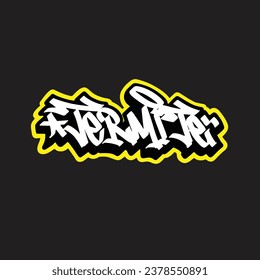 graffiti vector tagging letter word text street art mural hand draw