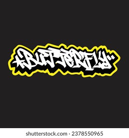 graffiti vectorial etiquetando letra palabra texto arte callejero dibujar mano mural