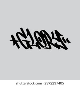 graffiti vector tagging letter word text street art mural hand draw