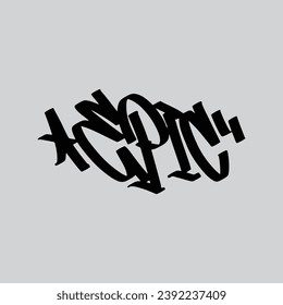 graffiti vector tagging letter word text street art mural hand draw