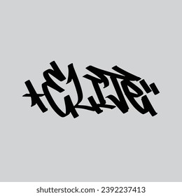 graffiti vectorial etiquetando letra palabra texto arte callejero dibujar mano mural