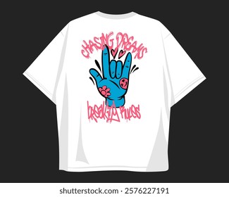 Graffiti vector t-shirt design for print, Street style graphic t shirt for apparel. Graffiti style, street art. Urban t shirt design for print on demand, Clothing design for merch. Graffiti quotes