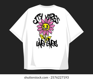 Graffiti vector t-shirt design for print, Street style graphic t shirt for apparel. Graffiti style, street art. Urban t shirt design for print on demand, Clothing design for merch. Graffiti quotes