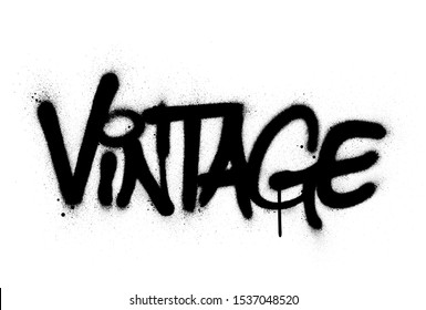 graffiti vintage word sprayed in black over white