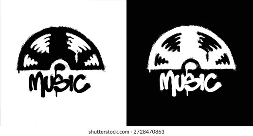 Graffiti vinilo logo logo diseño de Vector