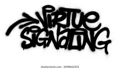 texto de sinalização de virtude de grafite em preto sobre branco