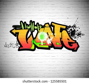 Graffiti wall background, urban art