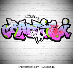 Graffiti wall background, urban art