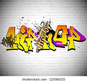 Graffiti wall background, urban art