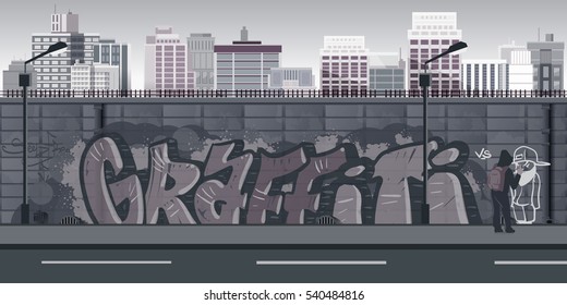 Graffiti Wall Background, Urban Art
