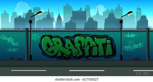 Graffiti wall background, urban art