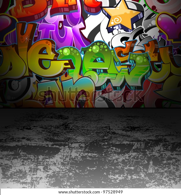 Graffiti Wall Background Urban Art Cool Stock Vector Royalty Free