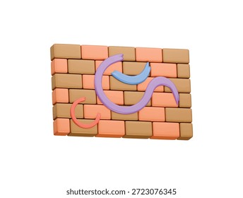 Icono de pared de graffiti Ilustración 3D render