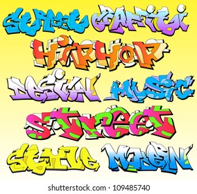 Graffiti Wall Vector Font Background