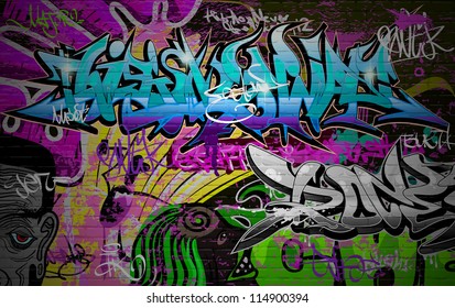 Graffiti Wall Vector Urban Art