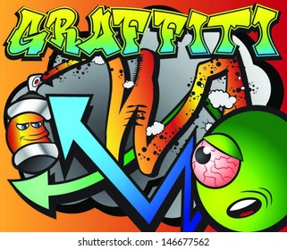 Graffiti Wall Vector Urban Art