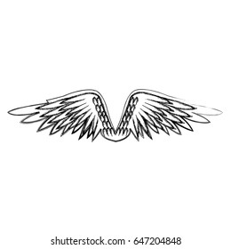 graffiti wings feathers decoration design image