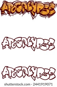 graffiti with the word apocalypse in color and lines version