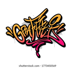 Graffiti word drawn by hand in graffiti style. Vector illustration