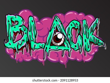 Graffiti word illustration with street graffiti letters, tags, words, street art, style, fresh and colorful