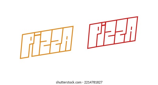 Graffiti Word Pizza in 2 Examples Vector