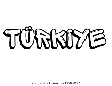 Türkiye graffiti word Vector fuente
Palabra de fuente del Vector en un fondo blanco