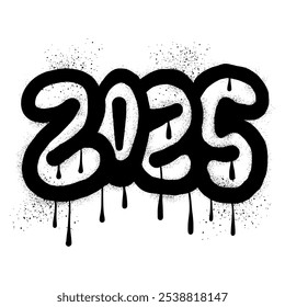 Grafite escrevendo número 2025 para feliz ano novo